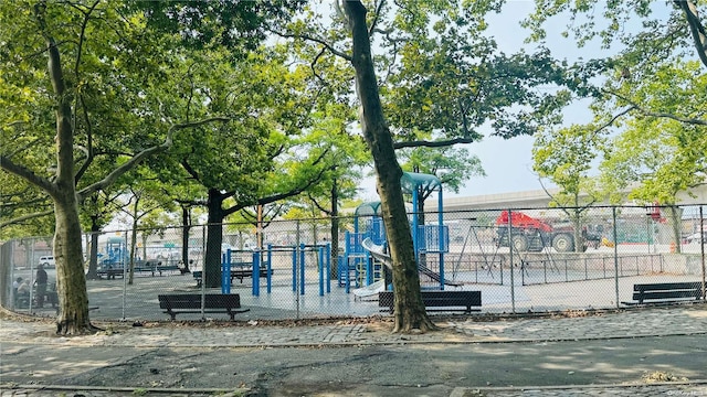 view of community with a playground