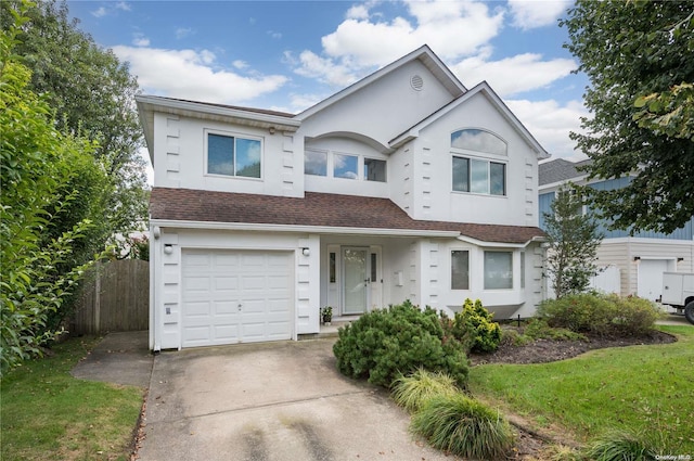 view of front of house with a garage