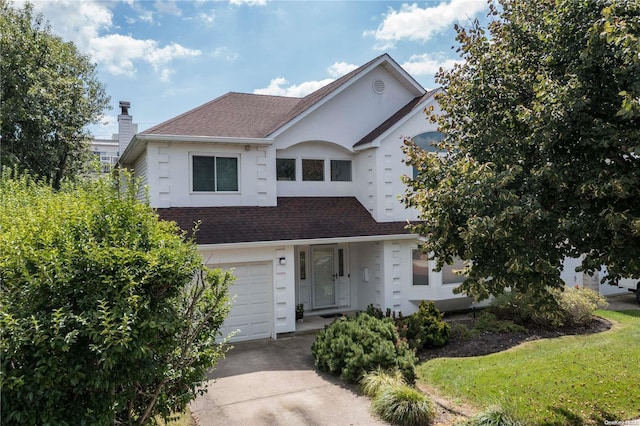 view of front of home with a garage