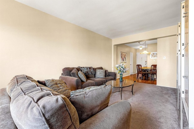 living room with hardwood / wood-style floors