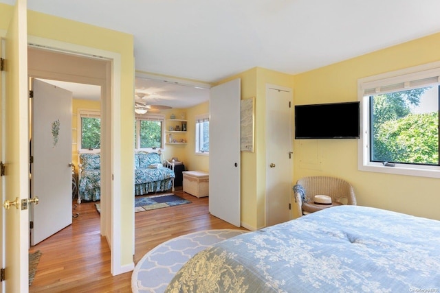 bedroom with hardwood / wood-style floors