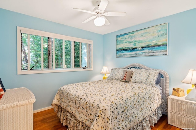 216 Broadway, Saltaire, NY 11706 - bedroom with multiple windows, wood finished floors, and ceiling fan