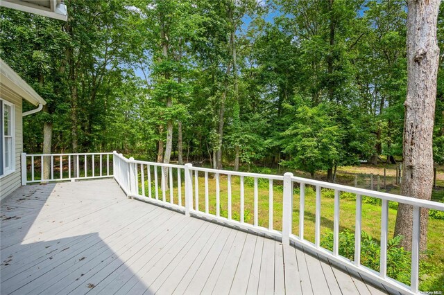 deck with a lawn