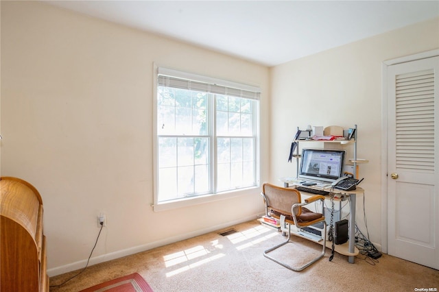 home office with carpet