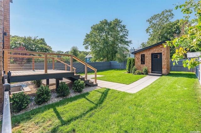 216 N St, Greenport, NY 11944 - fenced backyard with a wooden deck