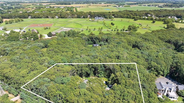 drone / aerial view with a rural view