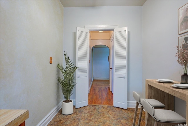 office featuring hardwood / wood-style floors