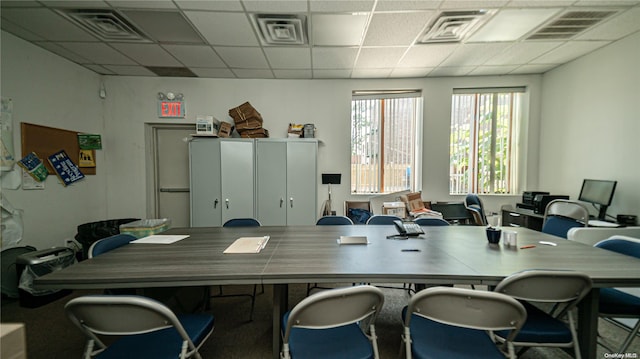 office with a drop ceiling