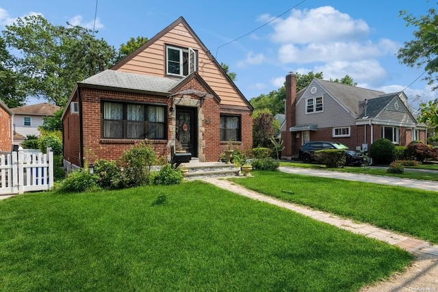 view of front facade with a front lawn