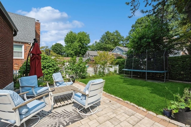 view of patio / terrace featuring a trampoline