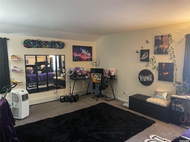 bedroom with carpet floors