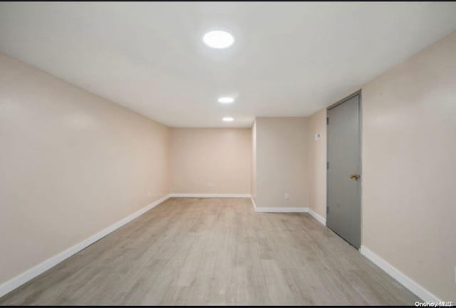 empty room featuring light wood-type flooring