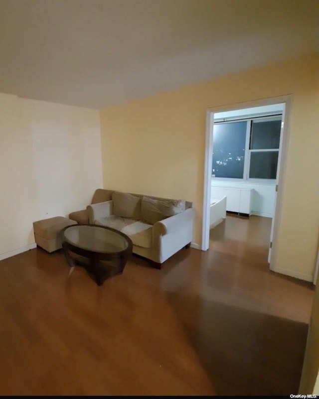 unfurnished living room featuring hardwood / wood-style flooring