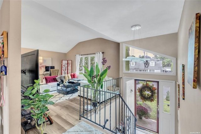 1 Smith St, Glen Head, NY 11545 - entrance foyer featuring wood finished floors and lofted ceiling