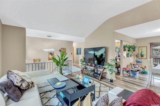 1 Smith St, Glen Head, NY 11545 - living room featuring wood finished floors and lofted ceiling