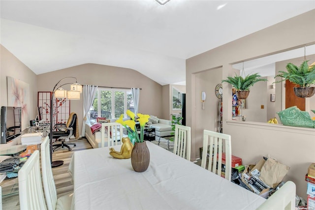 1 Smith St, Glen Head, NY 11545 - dining room featuring wood finished floors and lofted ceiling