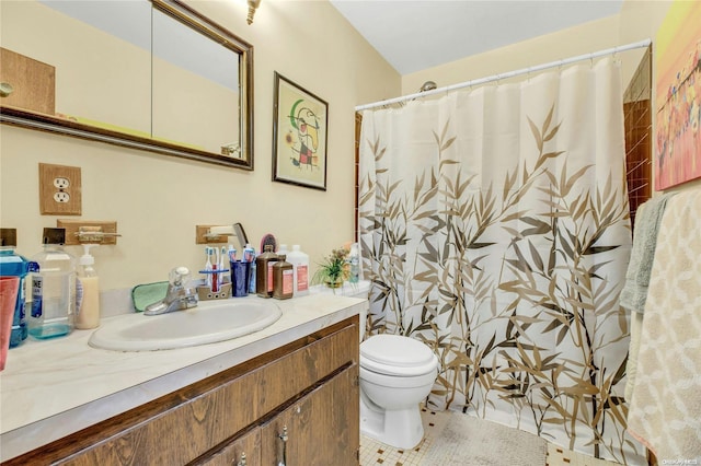 1 Smith St, Glen Head, NY 11545 - full bath with vanity, tile patterned floors, and a shower with shower curtain