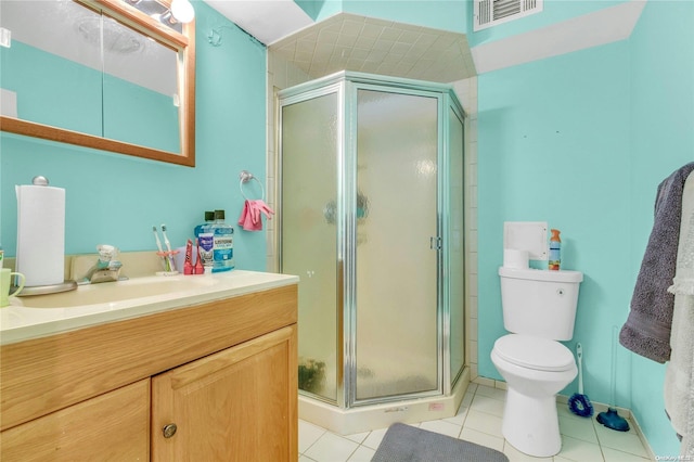 1 Smith St, Glen Head, NY 11545 - full bath with a stall shower, vanity, and tile patterned floors