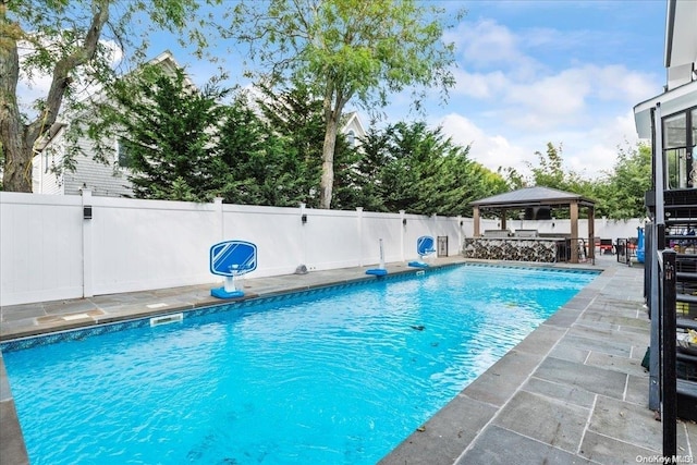 view of pool featuring a gazebo