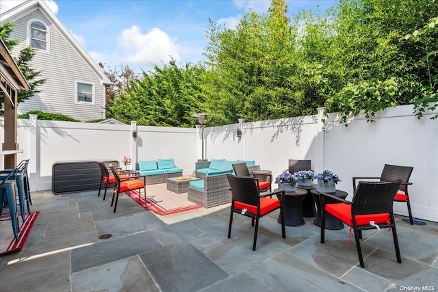 view of patio / terrace featuring an outdoor living space