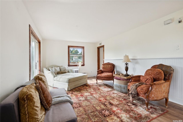 living room featuring hardwood / wood-style flooring