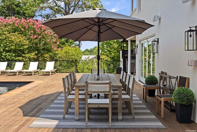 view of patio / terrace with french doors and a pool side deck