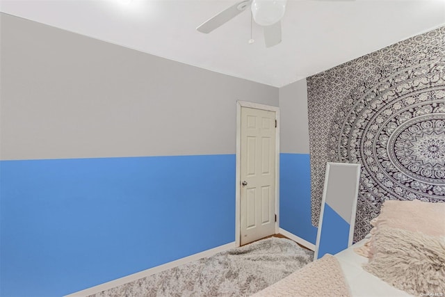 unfurnished bedroom with ceiling fan