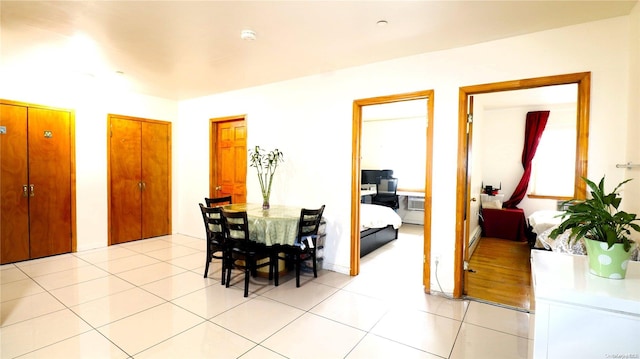 view of tiled dining area