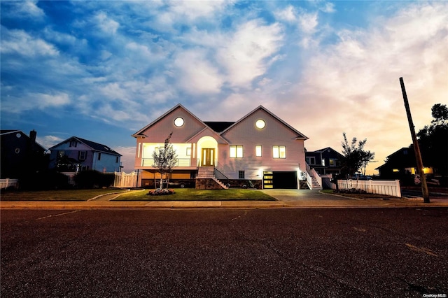 view of front facade featuring a garage