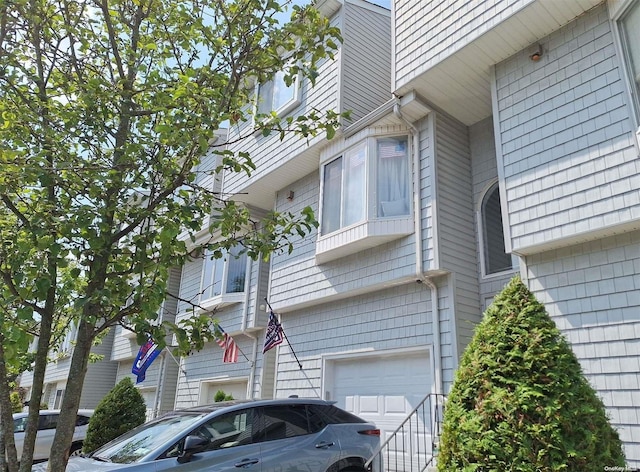 exterior space featuring a garage