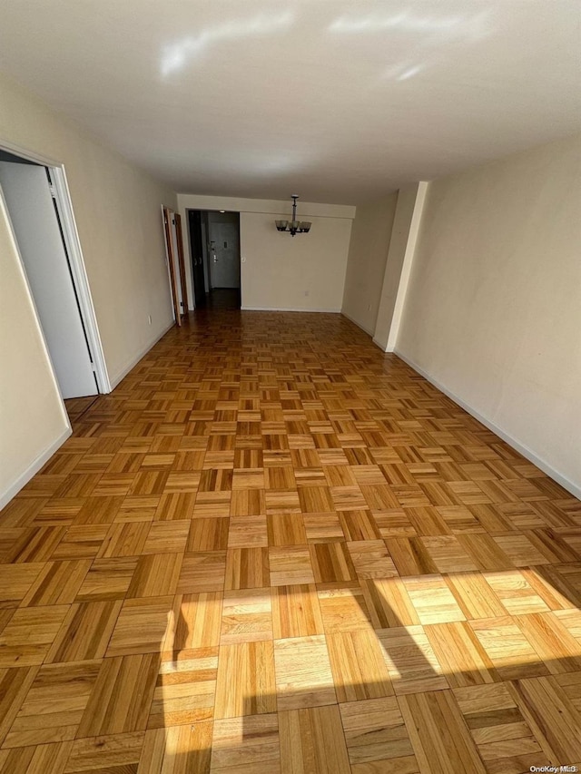 spare room featuring light parquet floors