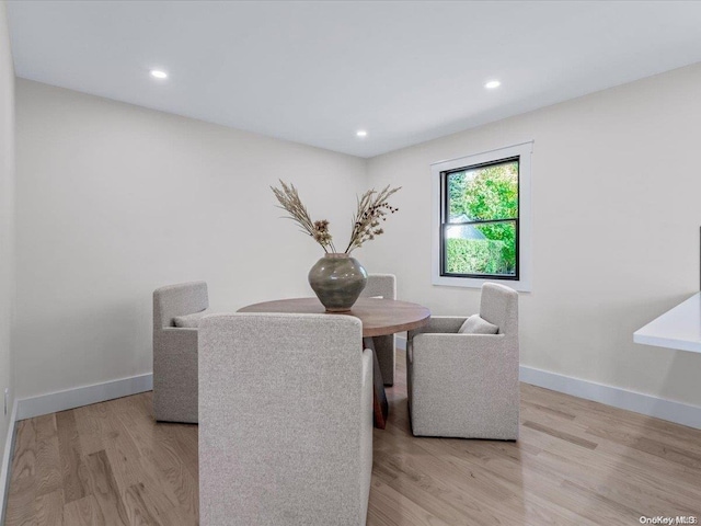 dining area featuring light hardwood / wood-style flooring