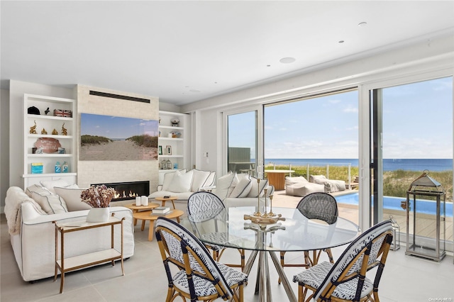 773 Dune Rd, Westhampton Beach, NY 11978 - dining room featuring a fireplace