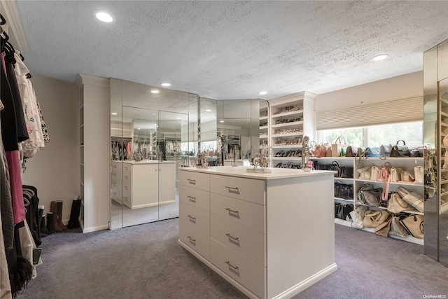 spacious closet featuring carpet floors