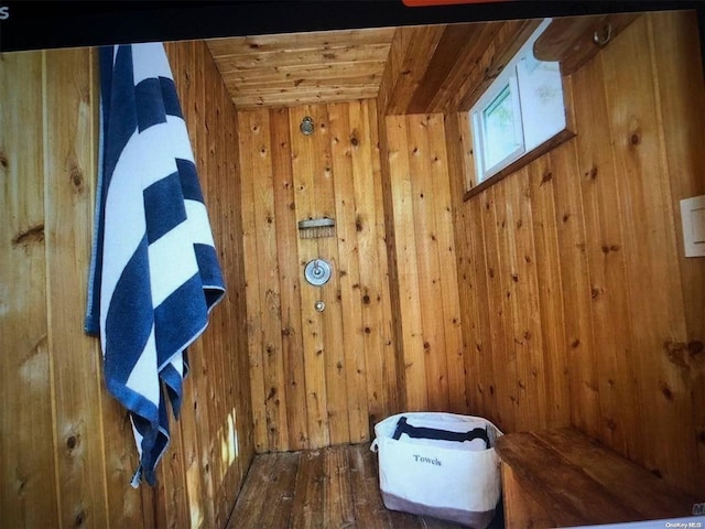 215 Roosevelt Blvd, Long Beach, NY 11561 - detailed view of wooden walls, wood finished floors, and wooden ceiling