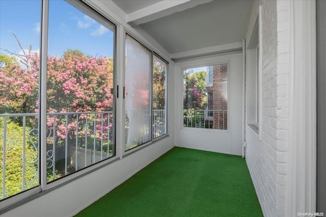 view of unfurnished sunroom