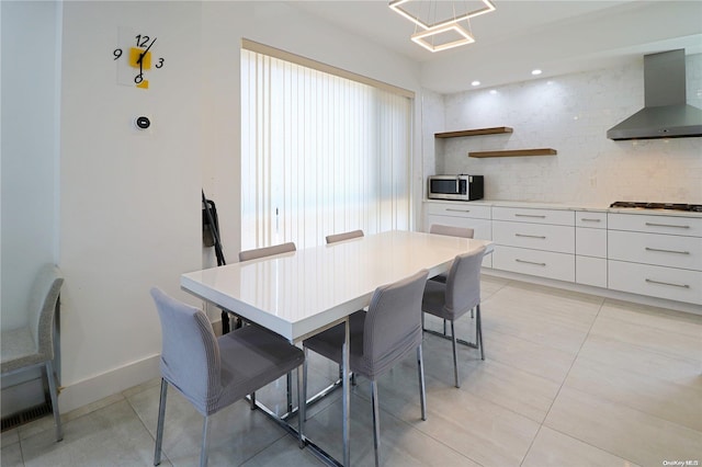 view of tiled dining area