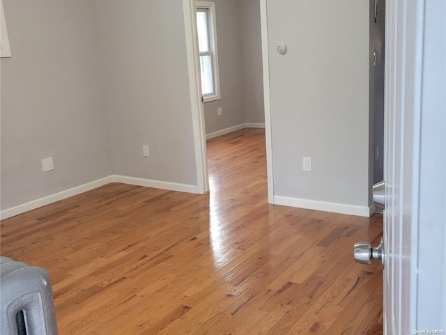 empty room featuring light wood-type flooring