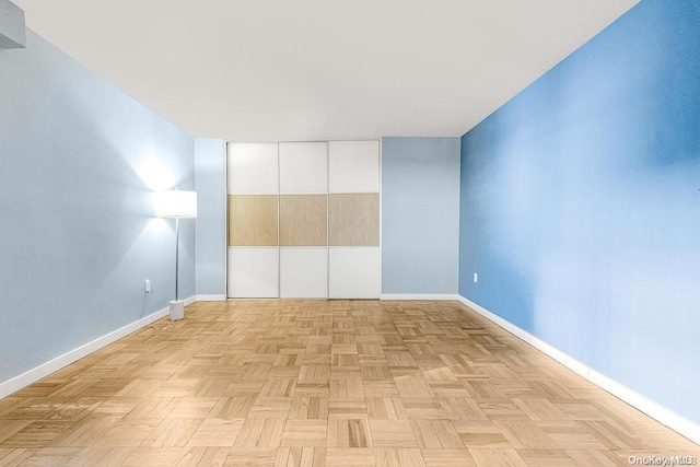 empty room featuring light parquet floors