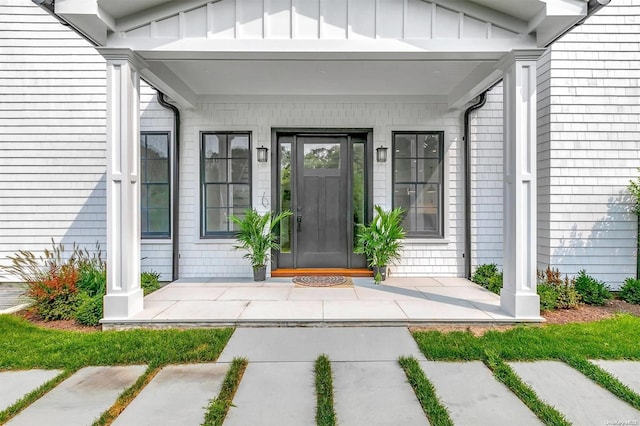 66 Peters Ln, Westhampton Beach, NY 11978 - entrance to property featuring board and batten siding