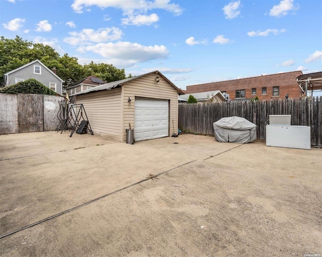 view of garage