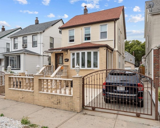 view of front of home featuring cooling unit