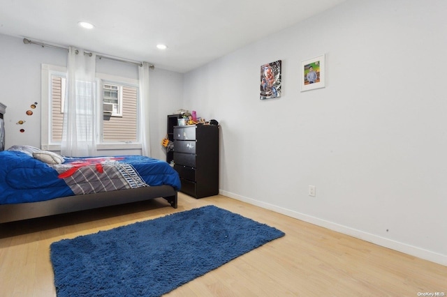 bedroom featuring light hardwood / wood-style flooring