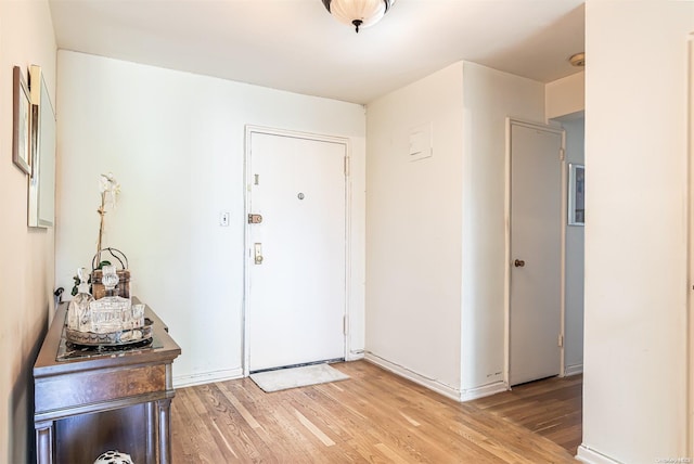 entrance foyer with light hardwood / wood-style flooring