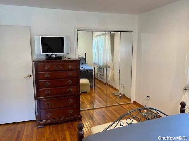 bedroom featuring a closet and wood-type flooring