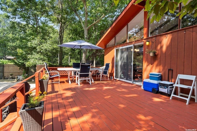 view of wooden deck