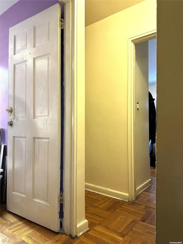 corridor with parquet floors