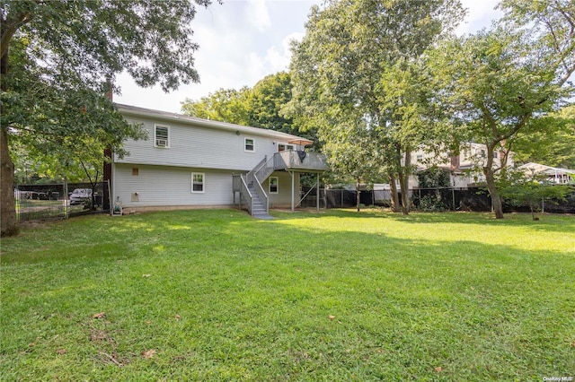 view of yard featuring a deck