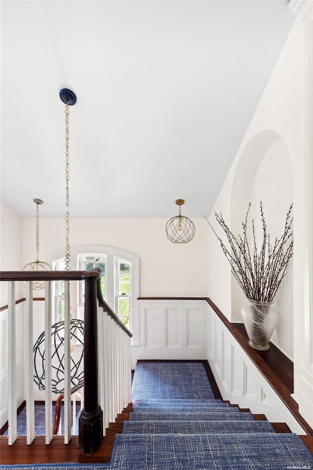 hall featuring dark hardwood / wood-style floors