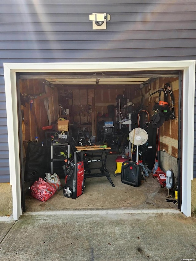 view of garage